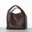 Bolso de Cubo de Cuero Suave Tejido a Mano para Mujeres