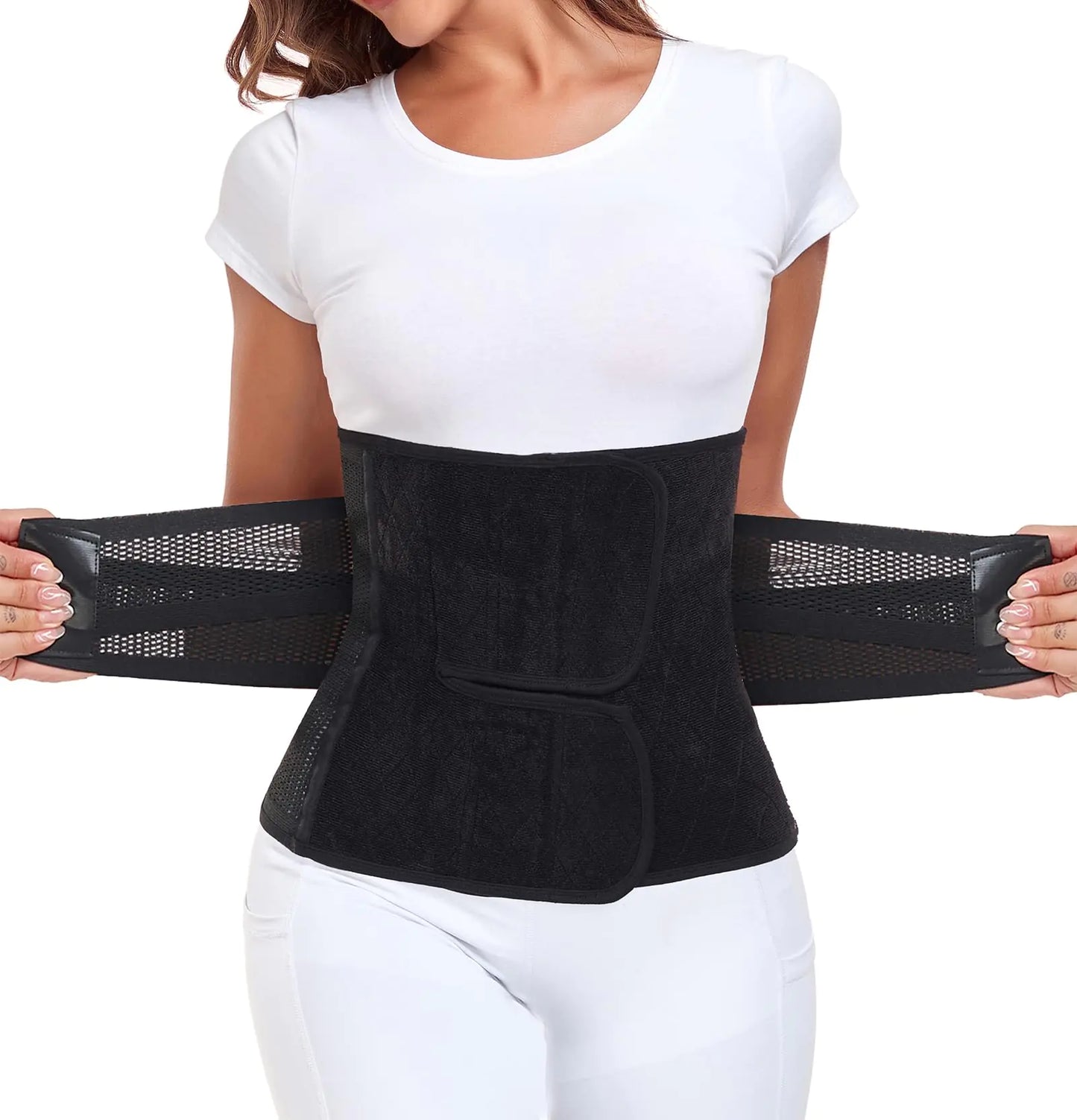 Postpartum Belly Band - Abdominal Support Wrap in Midnight Black