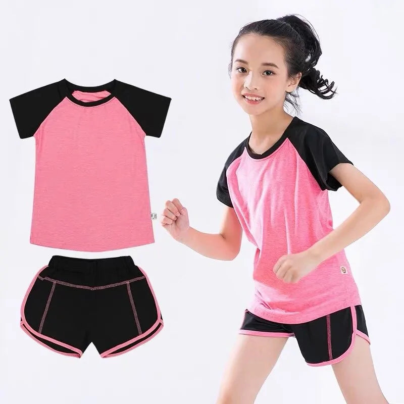 Ensemble T-shirt de fitness et shorts de gym pour enfants