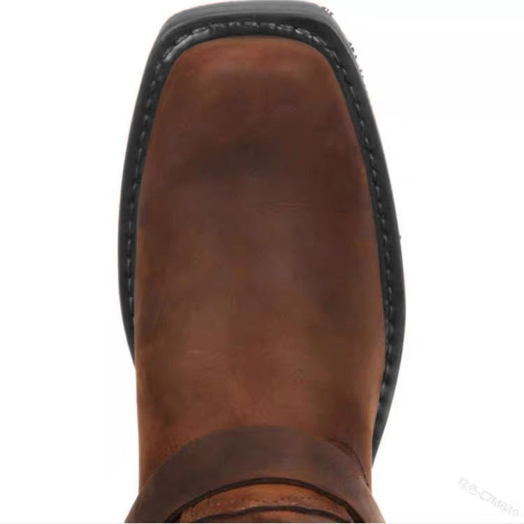 Botas Cortas de Moda para Hombres con Tacón Cuadrado