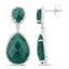 19.42 Carat Dyed Emerald and White Topaz Sterling Silver Earrings