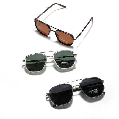 Lunettes de soleil carrées polygonales polarisées