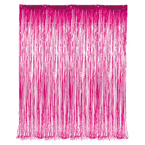 Rideau en Franges en Tinsel Rose - Décoration de Fête 3' x 8'