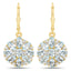 18K Yellow Gold Plated Blue & White Topaz Dangle Earrings