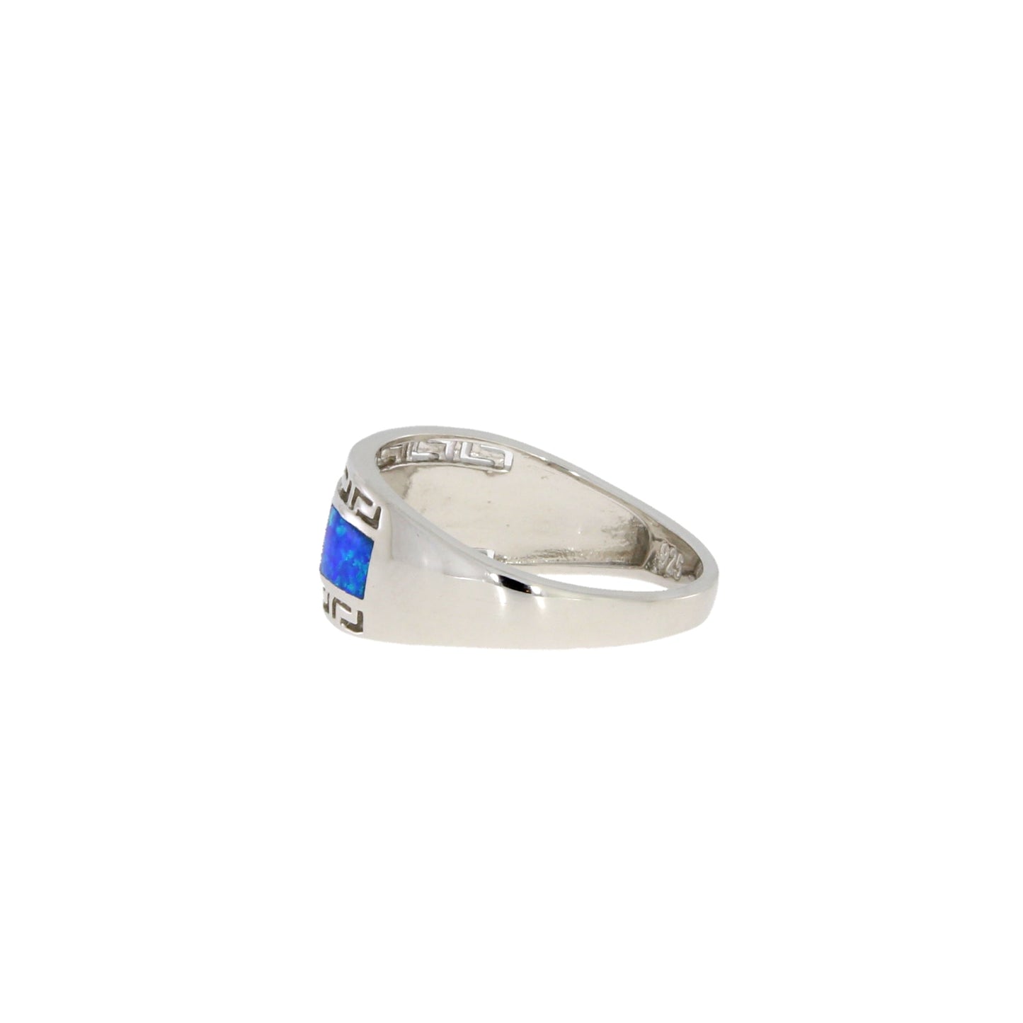 Natural Created Opal Ring in Sterling Silver