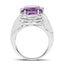 Bague en argent sterling avec améthyste véritable de 10,02 carats