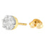 Boucles d'oreilles en diamant taille ronde en or jaune 14K