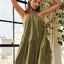 Robe midi chic à bretelles larges croisées pour femmes