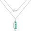 Colgante de Esmeralda Zambiana Genuina de 0.34 Quilates y Diamante Blanco en Oro Blanco de 14K