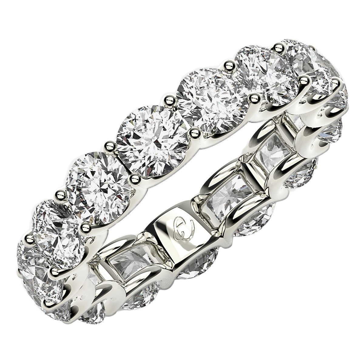 Round Cut Lab Grown Diamond Eternity Ring in 14k White Gold