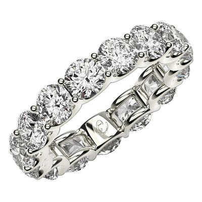 Round Cut Lab Grown Diamond Eternity Ring in 14k White Gold