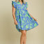 Vestido de Talla Grande con Estampado Floral y Mangas con Volantes