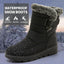 Botas de Nieve Impermeables de Piel Sintética para Mujer con Tacones Bajos