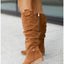 Botas de Mujer de Suede con Cremallera Lateral y Tacón Bajo Elegante