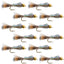 Premium Gold Ribbed Hare's Ear Nymph Flies - 12 Pack Size 10 - Korvel