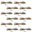 Premium Gold Ribbed Hare's Ear Nymph Flies - 12 Pack Size 12 - Korvel