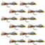 Premium Tungsten Bead Flashback Gold Ribbed Hare's Ear Nymph Flies - 12 Pack, Size 12 - Korvel
