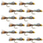 Premium Flashback Gold Ribbed Hare's Ear Nymph Flies - 12 Pack Size 16 - Korvel