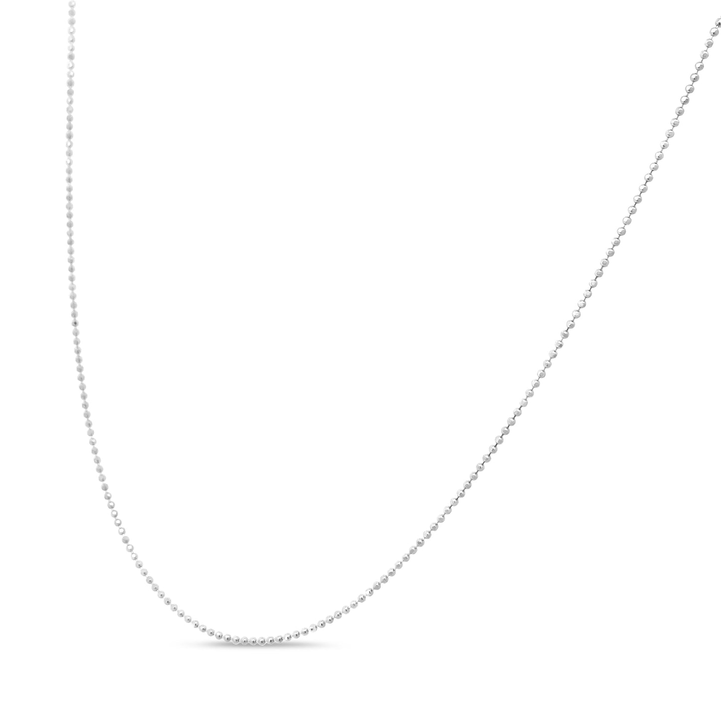 Collier chaîne à perles en argent sterling 0,7 mm Slim Dainty unisexe 18"