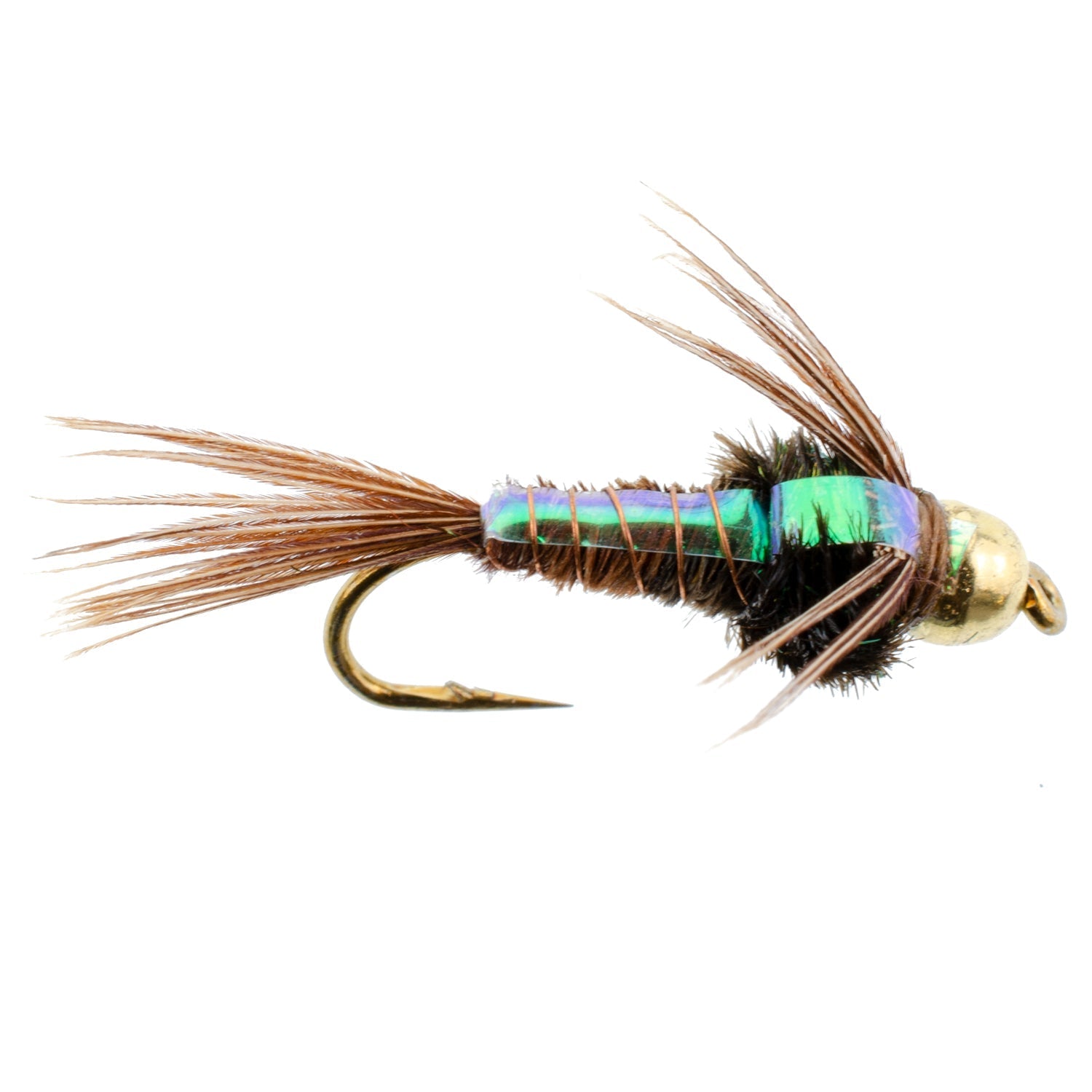 Premium Bead Head Flashback Pheasant Tail Nymphs - 6 Pack, Size 10 - Korvel