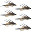 Premium Double Bead Gold Ribbed Hare's Ear Nymph Flies - Perfect for Trout & Bass - Set of 6 (Size 14) - Korvel