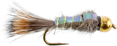 Premium Gold Ribbed Hare's Ear Nymph Flies - 12 Pack Size 12 - Korvel