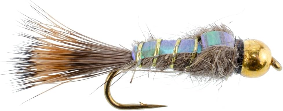 Gold Bead Head Flashback Hare's Ear Nymphs - 3 Pack, Size 10 - Korvel