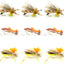 Premium Grasshopper Trout Fly Assortment - 9 Flies in 3 Distinct Patterns, Size 10 - Korvel
