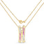 Colgante de Zafiro Rosa y Zafiro Blanco Bañado en Oro Amarillo de 14K