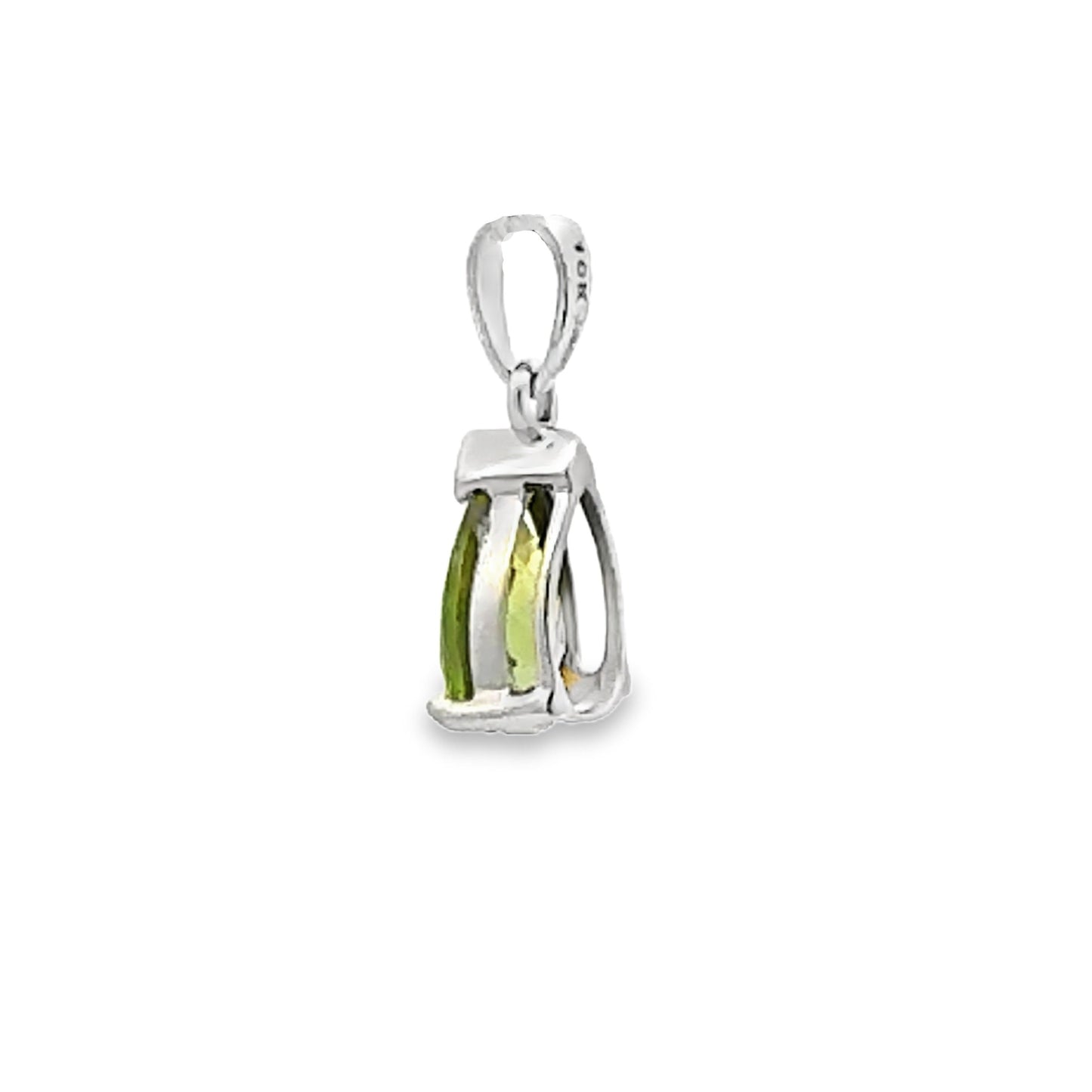 Pendentif en péridot naturel de 0,83 ct en or blanc 10KT