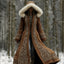 Long Loose-fitting Hooded Coat with 3D Digital Print