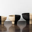 Bol en panier noir et naturel sur pied