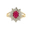 Genuine 1.65ct Ruby and Diamond Ring in 14KT Yellow Gold