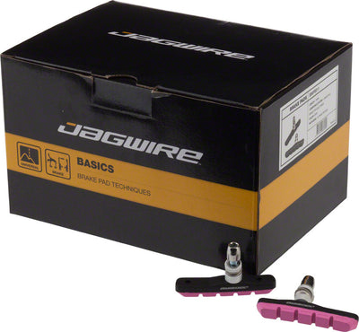 Plaquettes de frein Jagwire Mountain Sport - Postes filetés, boîte de 25 paires, rose