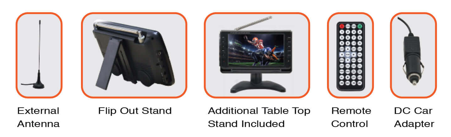 Téléviseur portable Naxa 9" 12 Volt et lecteur multimédia numérique