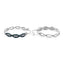 Elegant Blue & White Diamond .925 Sterling Silver Hoop Earrings