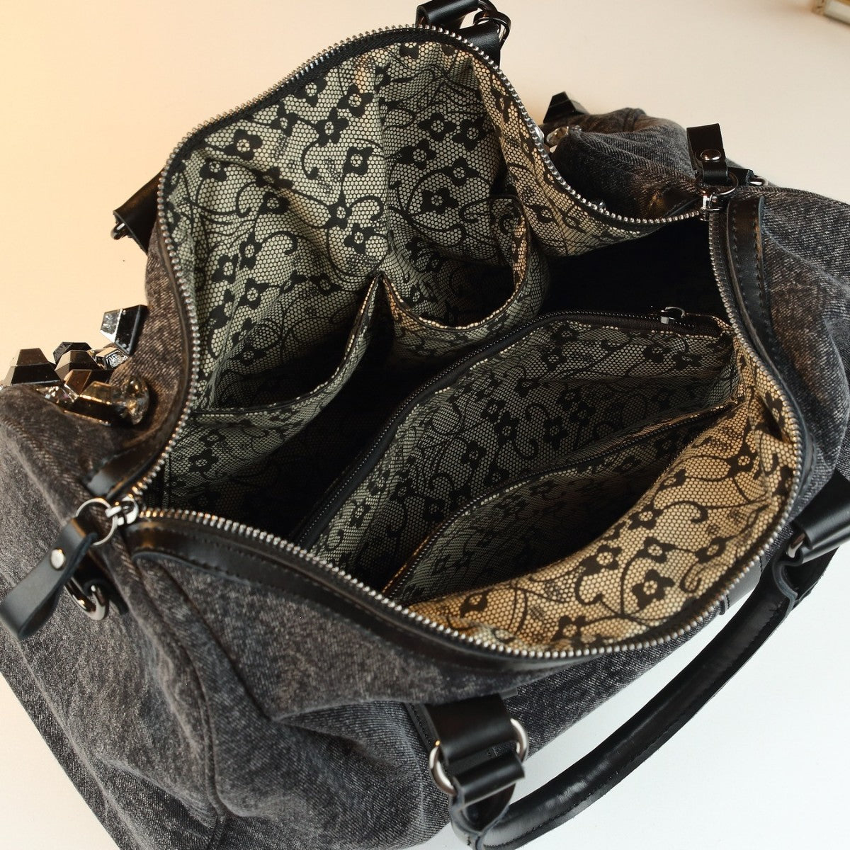 Elegant Rhinestone Embellished Large-Capacity Handbag