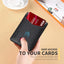 Cartera delgada RUNBOX RFID de cuero para hombres con caja de regalo - Negro carbón
