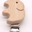 Premium Beech Wood Pacifier Clip - Cute Elephant & Heart Design