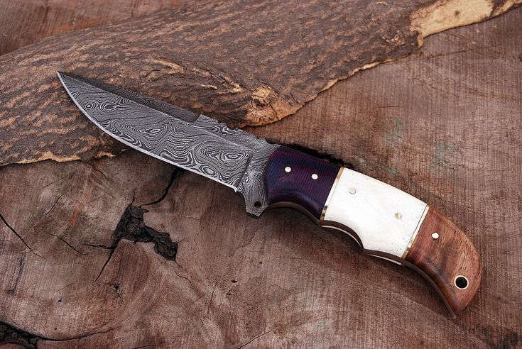 Premium Custom Damascus Steel Hunting Knife – 9" G10, Bone & Rosewood Handle | KBS Knives - Korvel