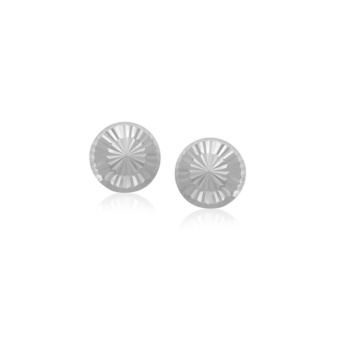 Boucles d'oreilles clous en or blanc 14k à texture plate
