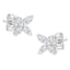 14K White Gold Marquise Diamond Floral Leaf Stud Earrings