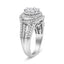 14K White Gold Diamond Floral Cluster Halo Ring - Size 7
