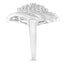 Bague cocktail en diamant en argent sterling .925 à motifs en escalier - Taille 6