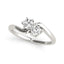 Bague en diamant à deux pierres élégante en or blanc 14 carats