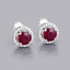 Pendientes de Rubí y Diamante de 1.22 Quilates en Oro Blanco de 14K