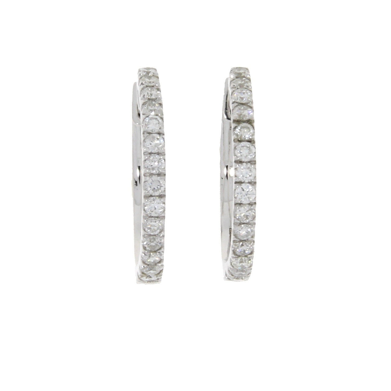 Genuine .51ct Diamond Hoop Earrings in 14KT White Gold