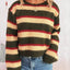 Chic Striped Long Sleeve Sweater with Round Neck - Korvel