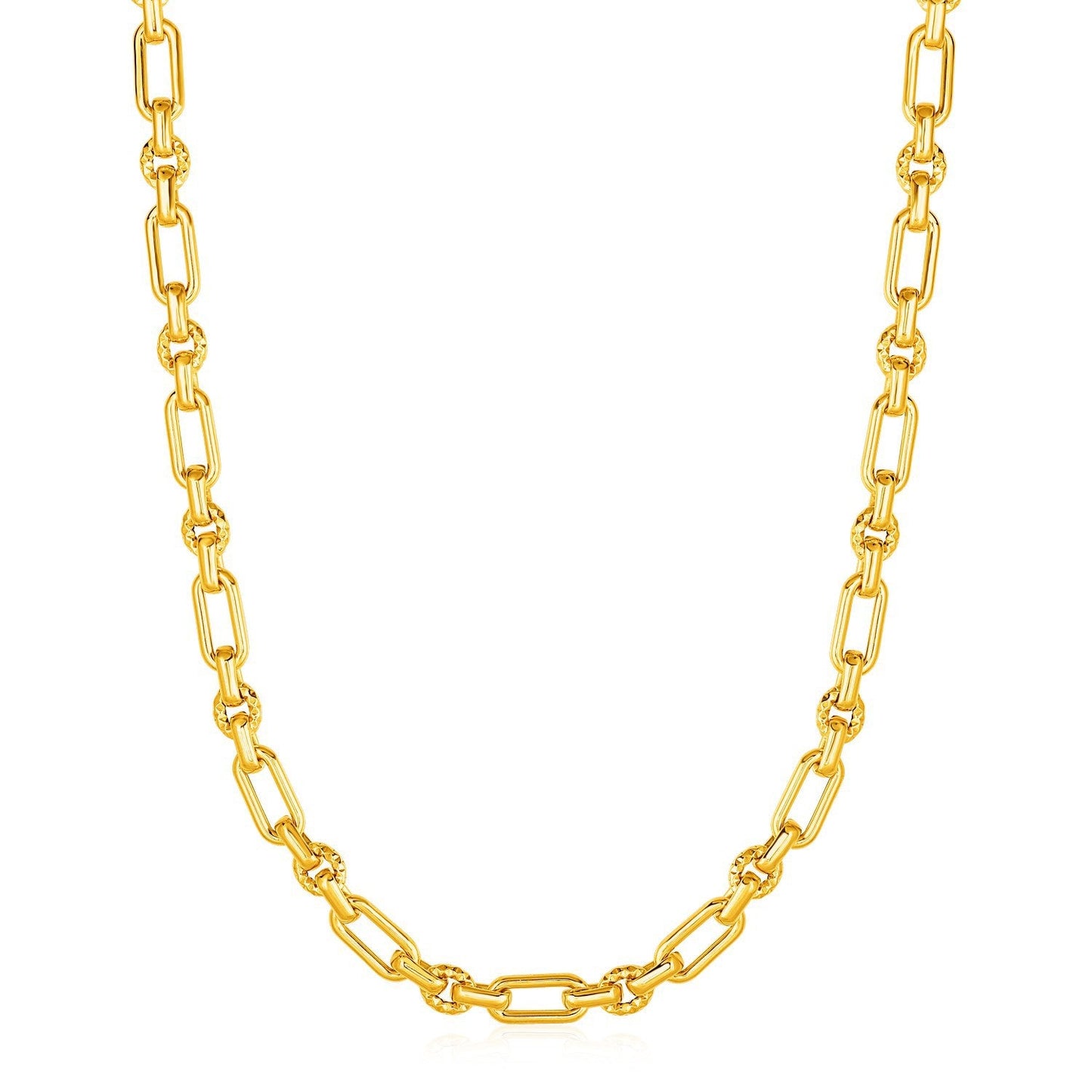 Collier en lien rectangulaire arrondi en or jaune 14 carats