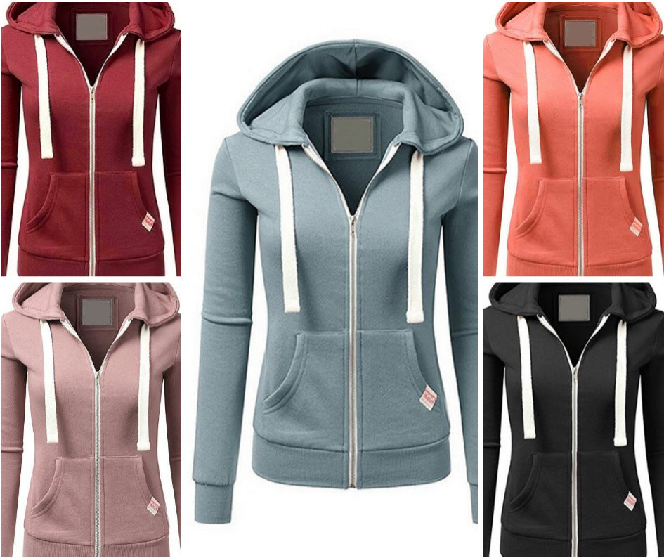 Cárdigan Deportivo Casual para Mujeres con Capucha y Cremallera